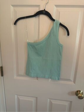 South Moon Under Mint One-Shoulder Ribbed Crop Top
